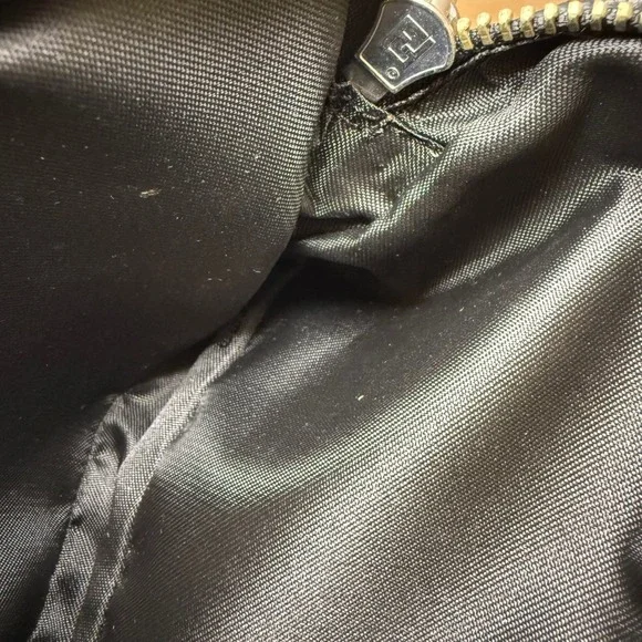 Vintage Fendi Zucca Zucchino Canvas Baguette Bag Black FF Monogram Double Zip - Picture 11 of 15